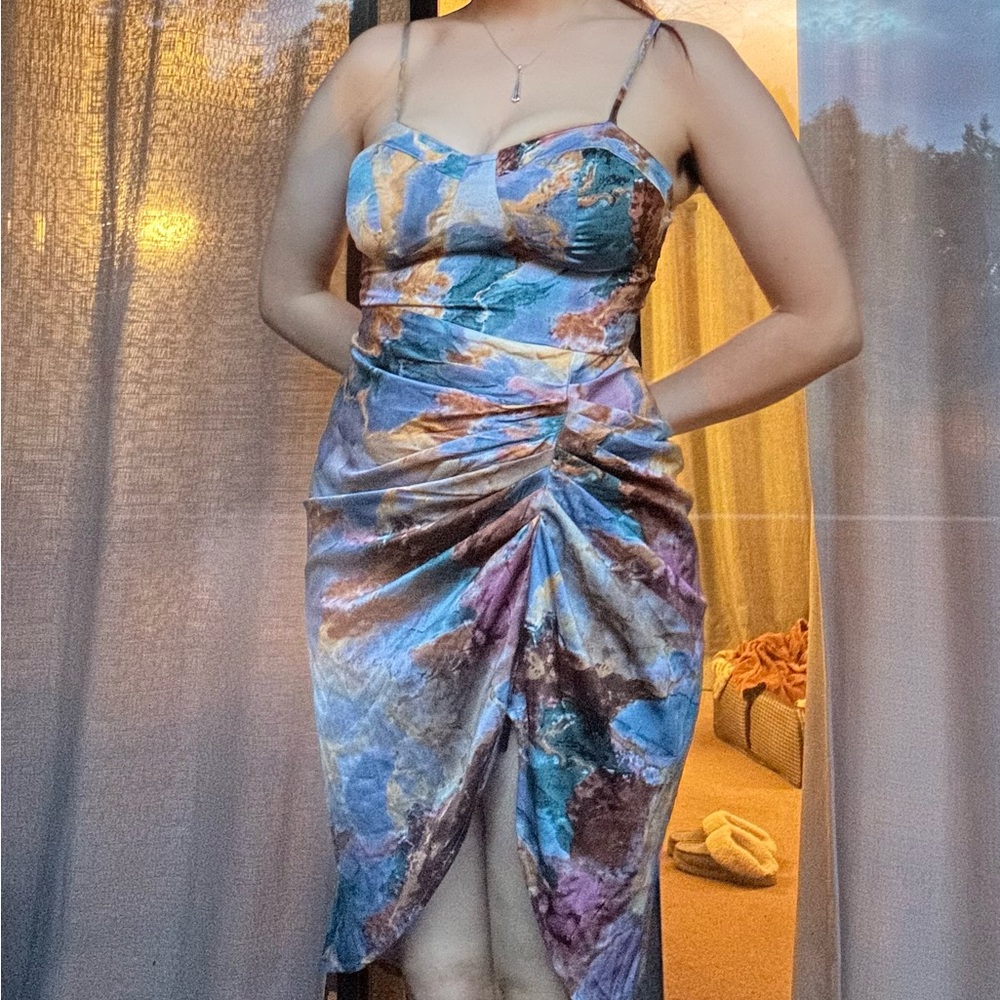 Elegant Multicolor Midi Dress